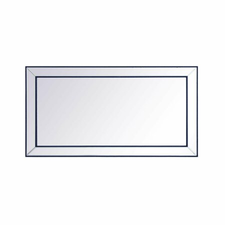 DARE2DECOR 60 x 32 in. Iris Beaded Mirror, Blue DA2222674